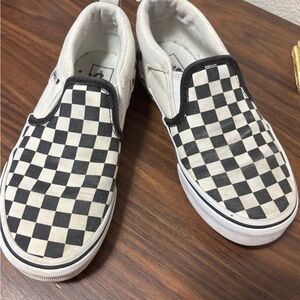 Vans Kids Black and White Checkered Slip-On Sneakers